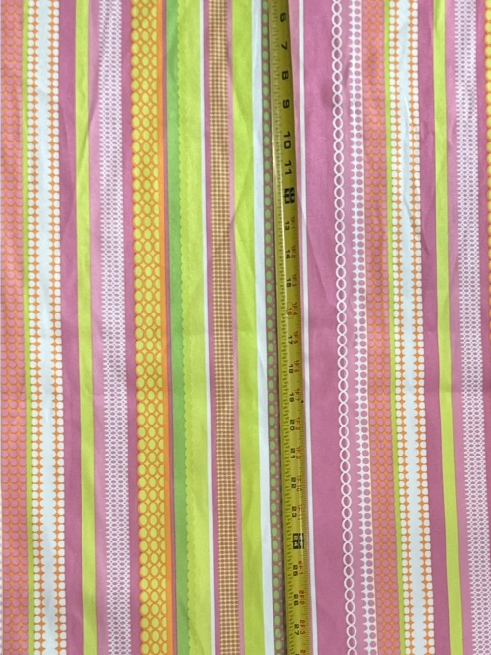 Striped Pink, White, Yellow & Green Laundry Bag w/ Drawstring